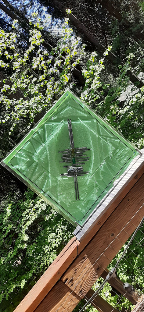 Dana Boyko Fused Glass fine art for windows the shield