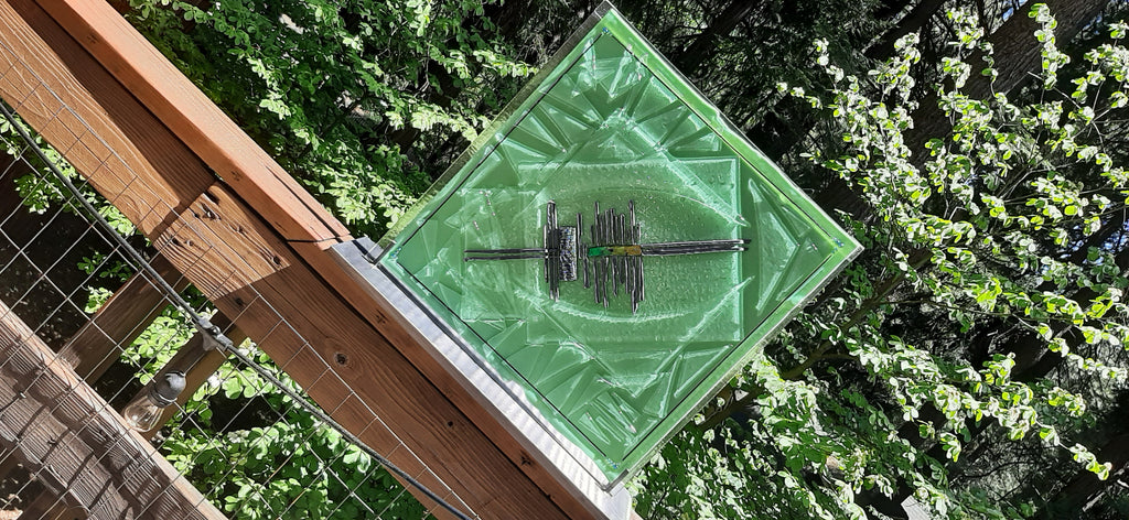 Dana Boyko Fused Glass fine art for windows the shield