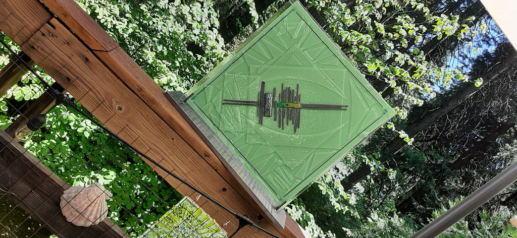 Dana Boyko Fused Glass fine art for windows the shield