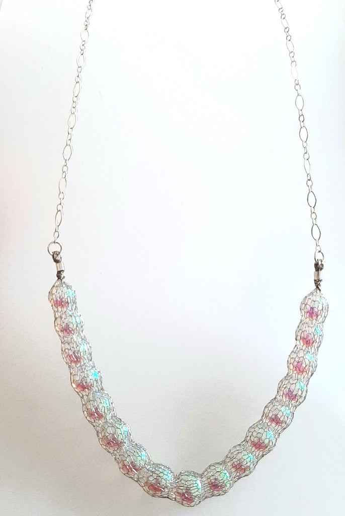 mermaid pearls en mesh necklace