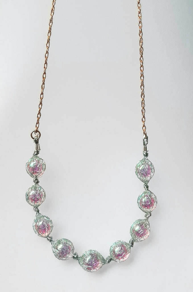mermaid pearls en mesh Dana Boyko Fused Glass necklace 1