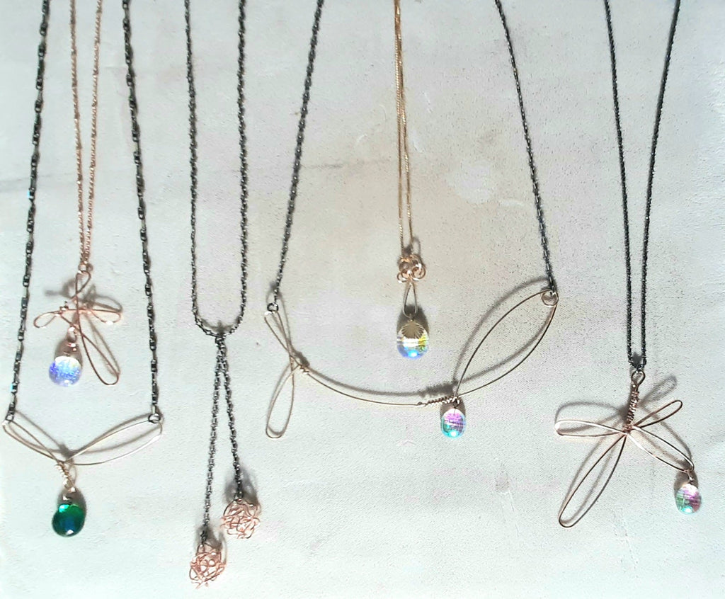 Dana Boyko Fused Glass necklace with 14k gold filled chain