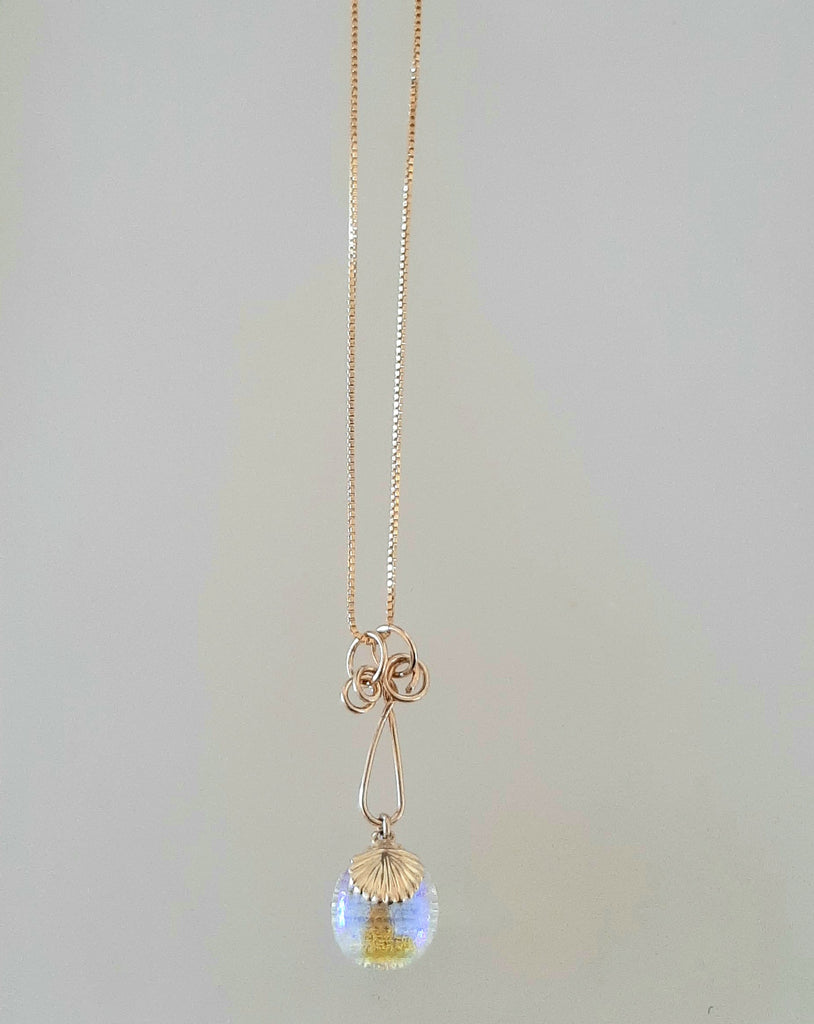 Dana Boyko Fused Glass necklace with 14k gold filled chain