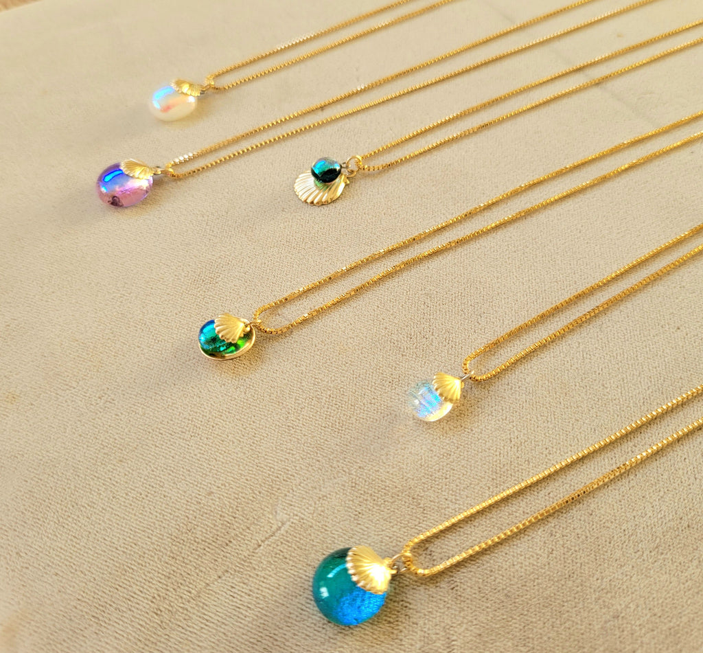 Dana Boyko Fused Glass necklaces with 14k gold filled 86 mm chain
