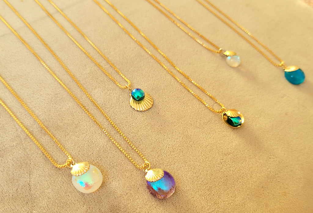 Dana Boyko Fused Glass necklaces with 14k gold filled 86 mm chain