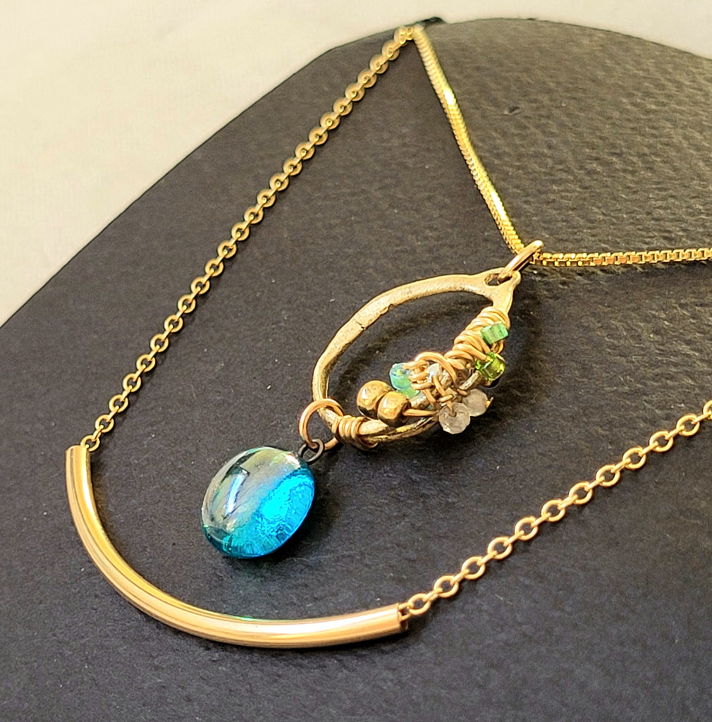Dana Boyko Fused Glass necklaces with 14k gold filled chain 2