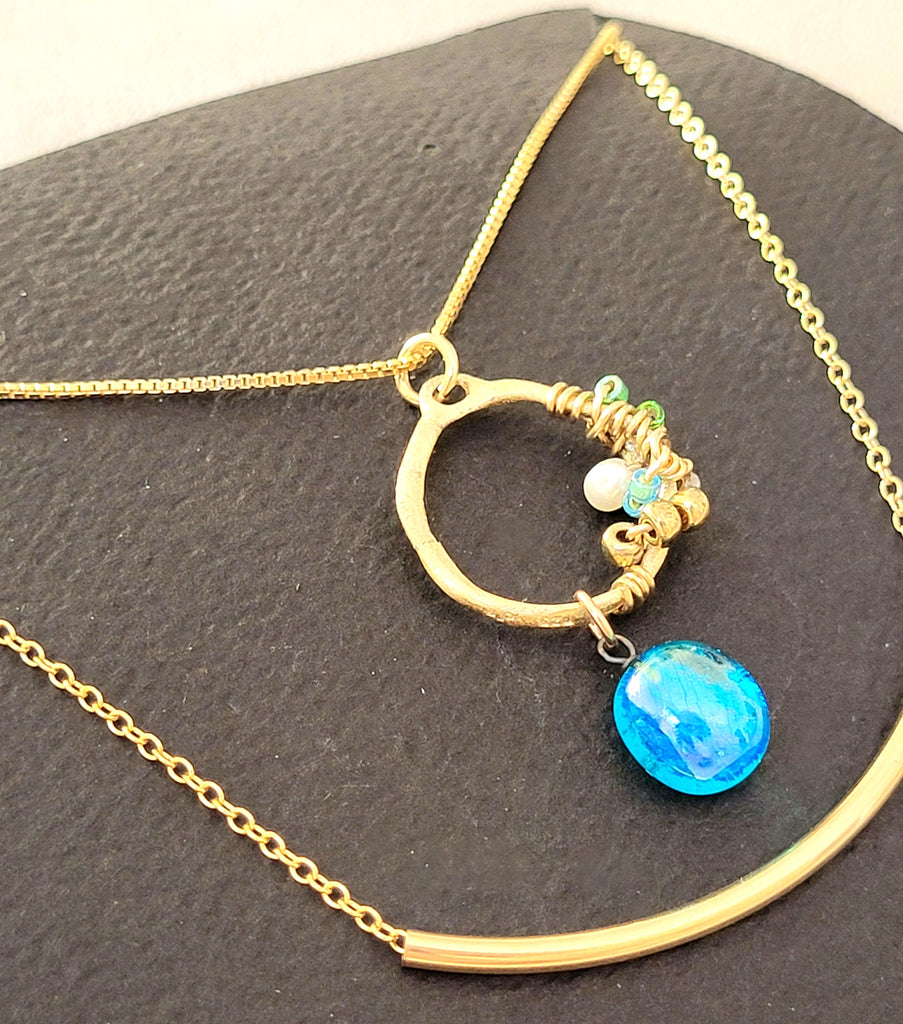 Dana Boyko Fused Glass necklaces with 14k gold filled chain 2