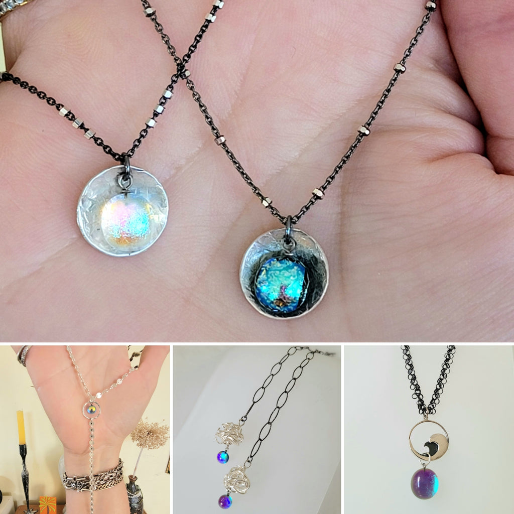 Dana Boyko Fused Glass necklace with 14k gold filled chain