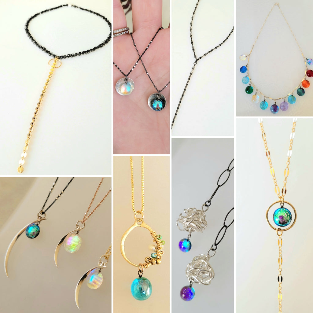 Dana Boyko Fused Glass necklace with 14k gold filled chain