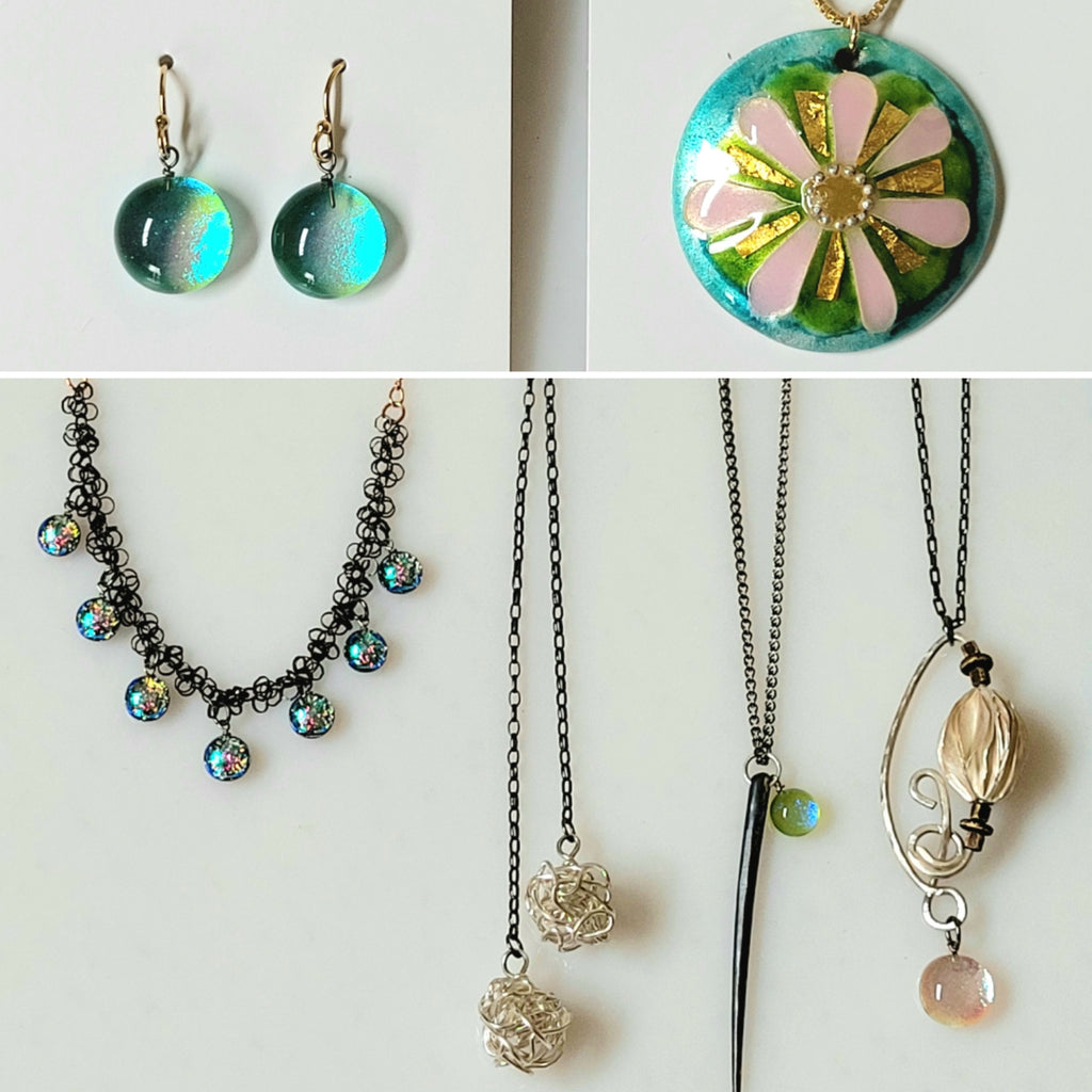 Dana Boyko Fused Glass necklace with 14k gold filled chain