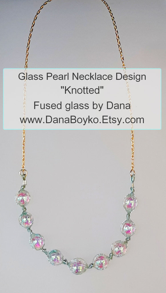 mermaid pearls en mesh Dana Boyko Fused Glass necklace 1