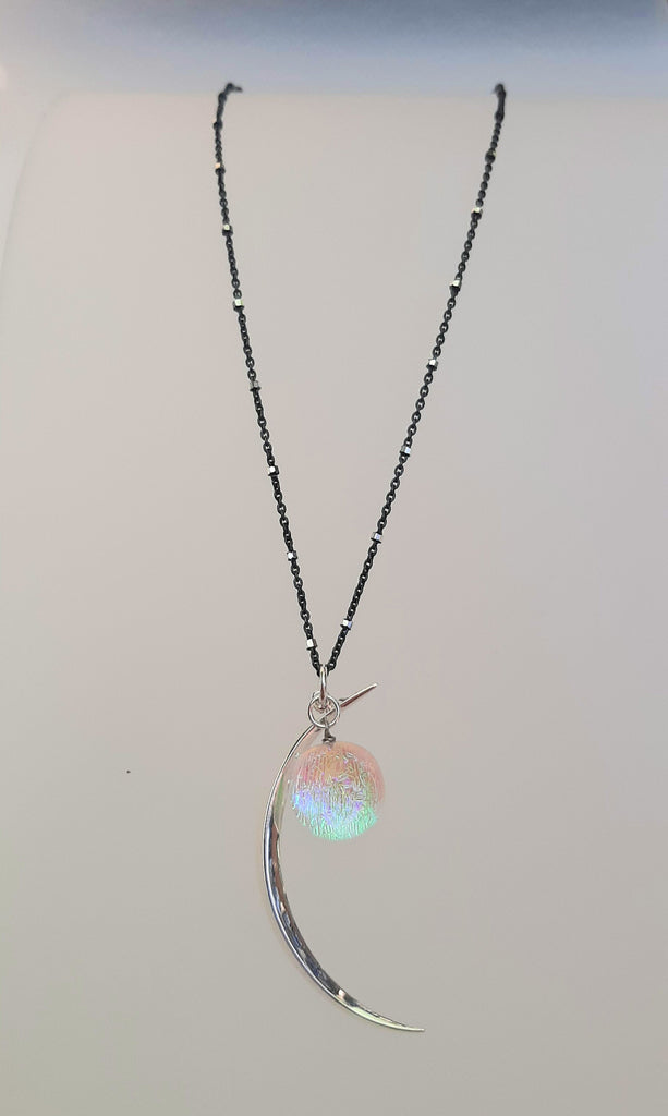 fused Dana Boyko Fused Glass crescent moon Dana Boyko Fused Glass necklace la luna collection