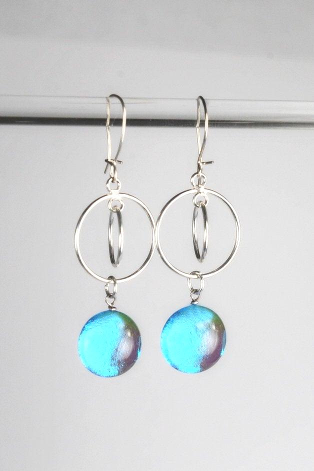 Dana Boyko Fused Glass earrings set on sterling silver 6