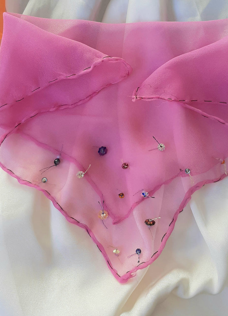 silk chiffon scarf embellished with swarovski crystals 5