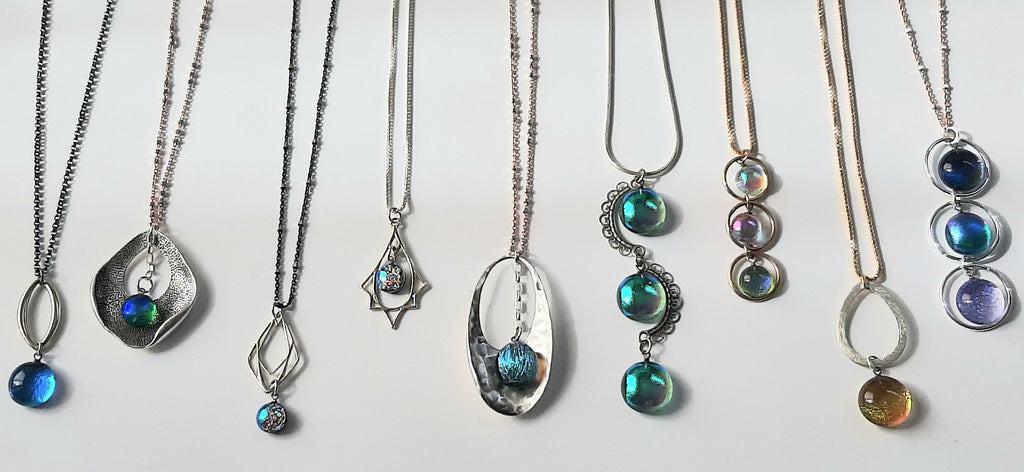 artisan made Dana Boyko Fused Glass necklace designs for modern women