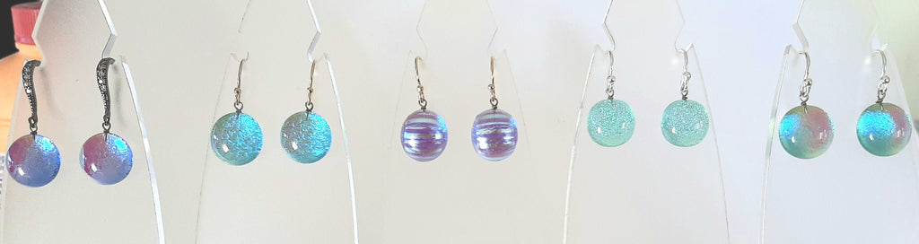 modern colorful Dana Boyko Fused Glass earrings
