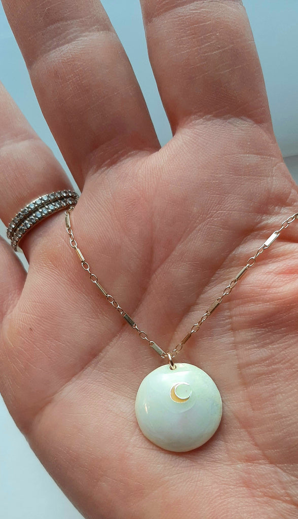 cloisonne Dana Boyko Fused Glass enameled pendant la luna collection
