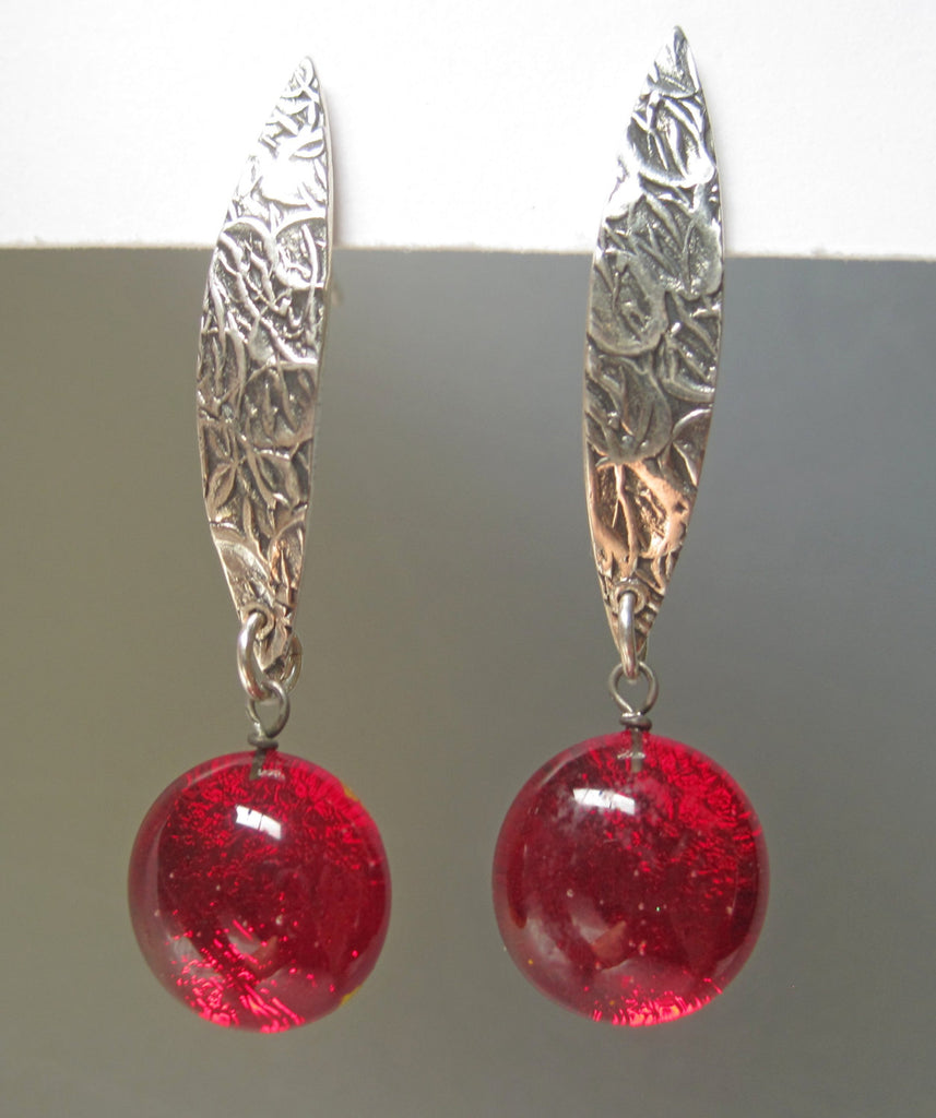 Dana Boyko Fused Glass earrings set on sterling silver 14